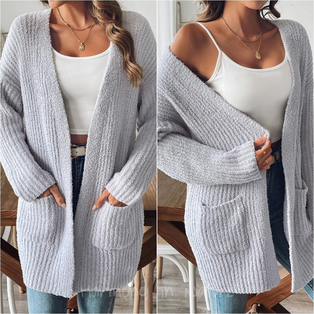 Remi Cozy Knit Cardigan - Gray